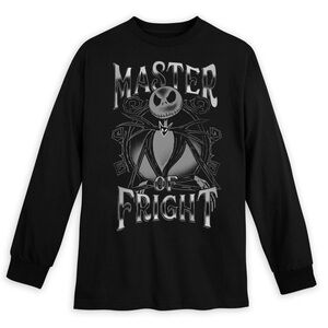 Disney Black Long Sleeve Tee with Gothic Jack Skellington Design size XL